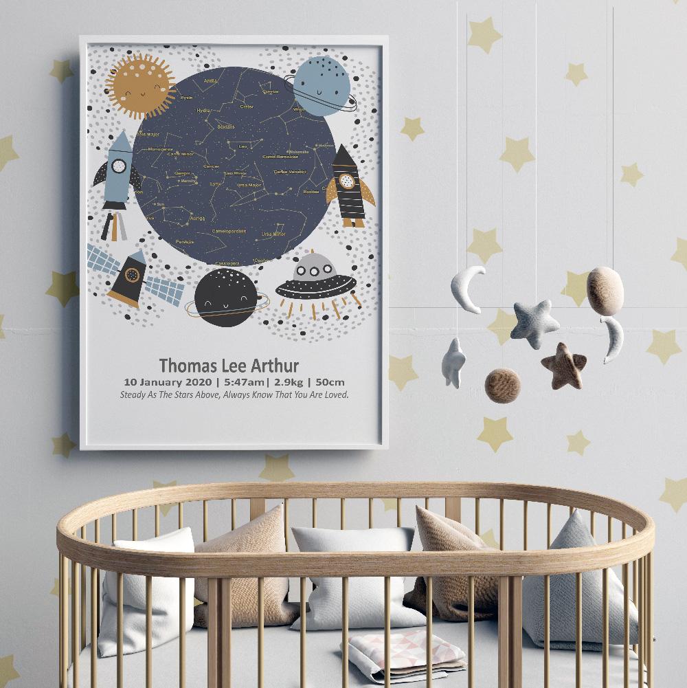 Personalised Star Map Birth Prints