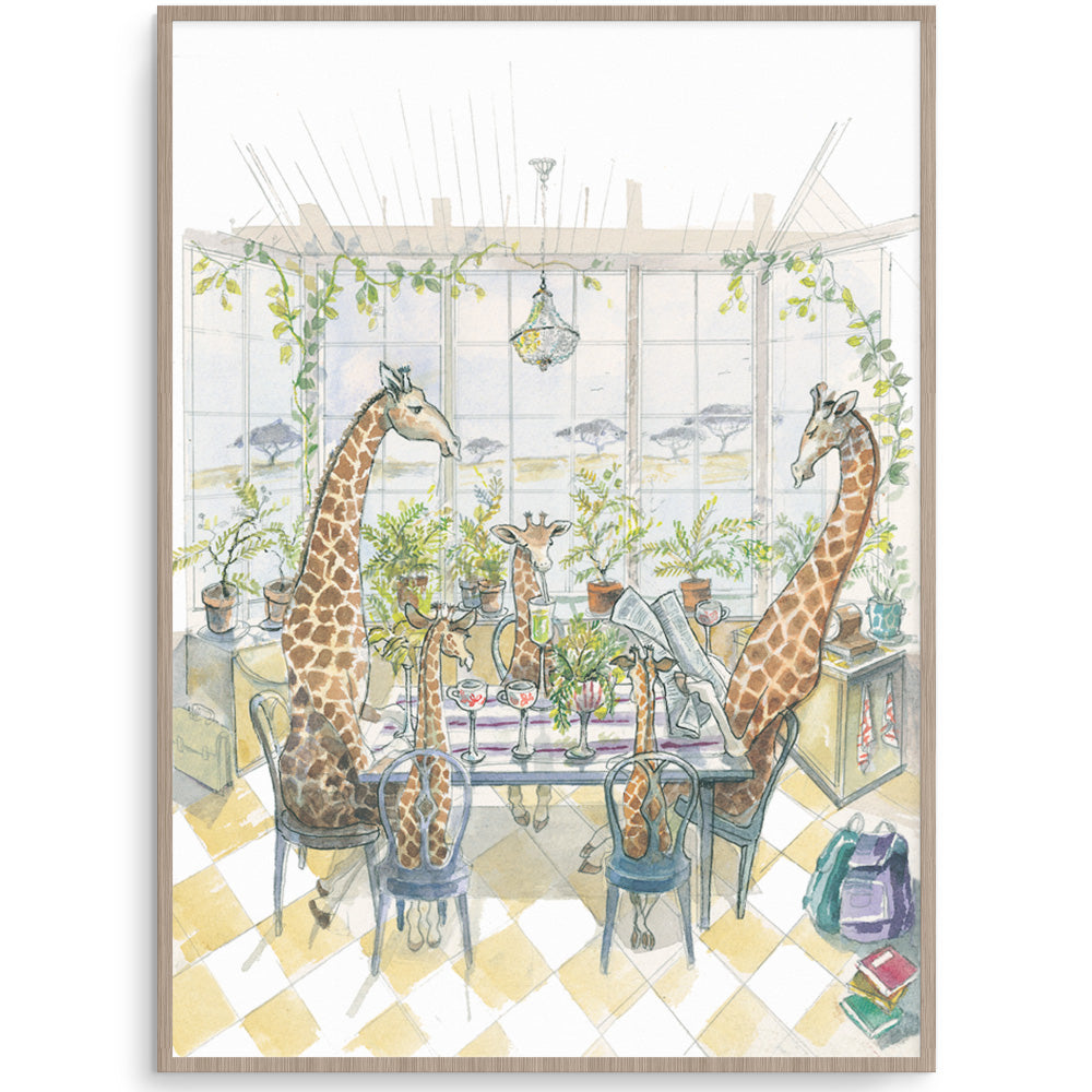 Detailed Giraffe Illustration Kids Print
