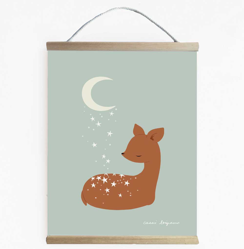 Goodnight Deer Gender Neutral Nursery Banner