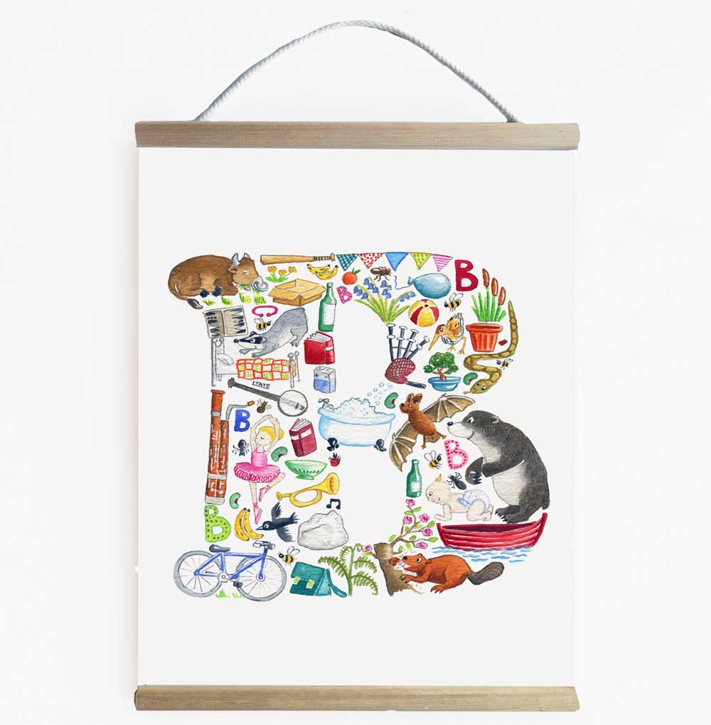 Letter B Initial Wall Banner For Kids