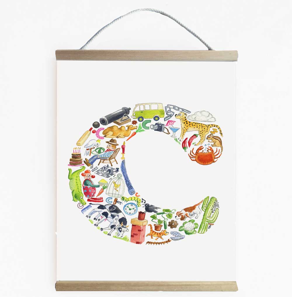 Letter C Kids Wall Banner  - Find Everything Beginning With The Letter C