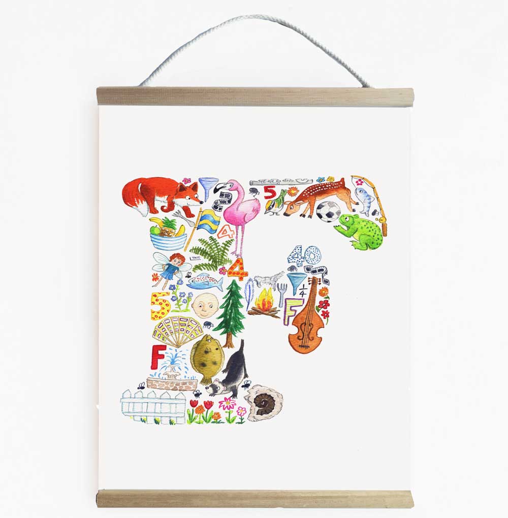 Letter F Initial Wall Art Banner For Kids Rooms And Nurseries