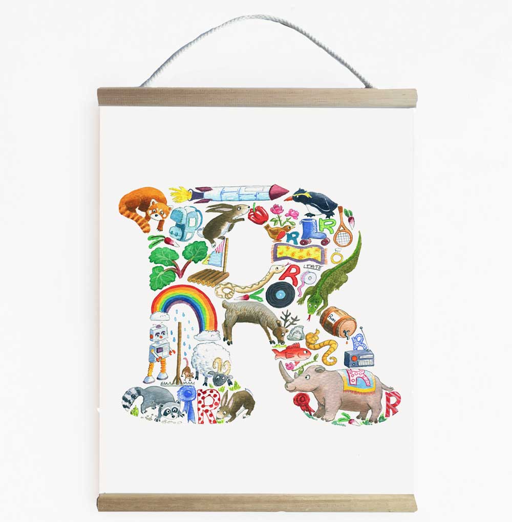 Letter R Nursery Print And Kids Banner