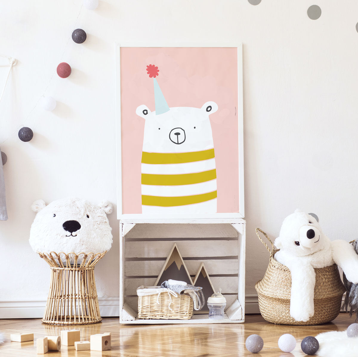 Party Bear Girls Wall Art  Poppin' With Trending Colours 