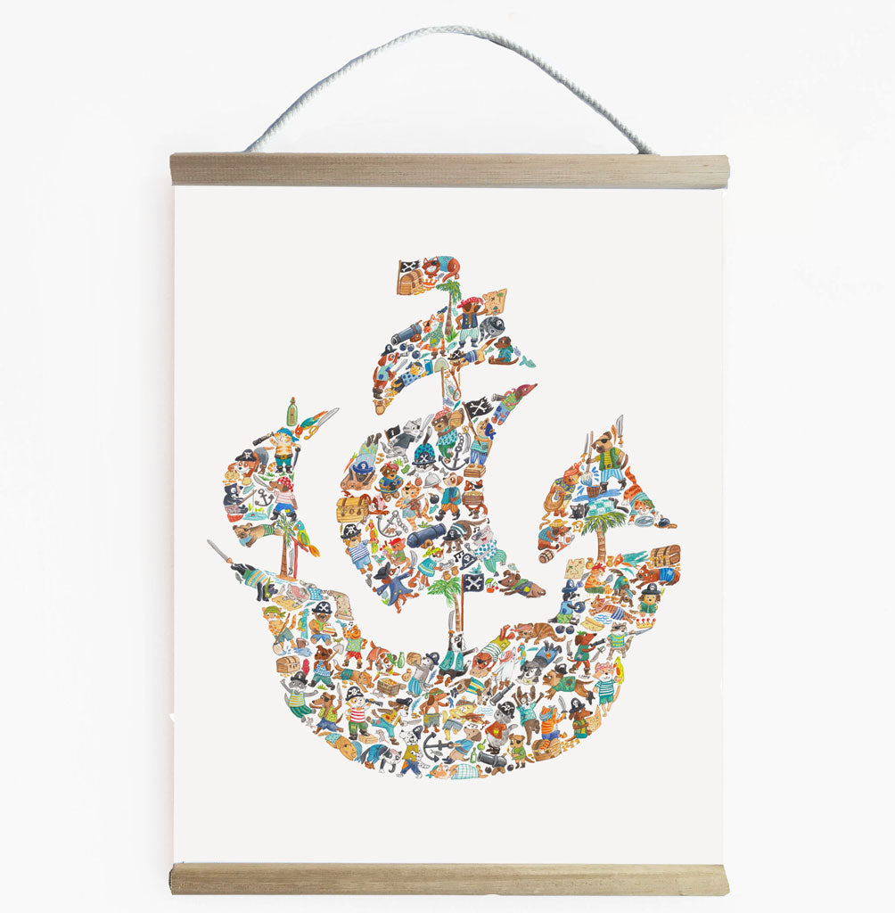 Ready To Hang Pirate Ship Banner For Boys room