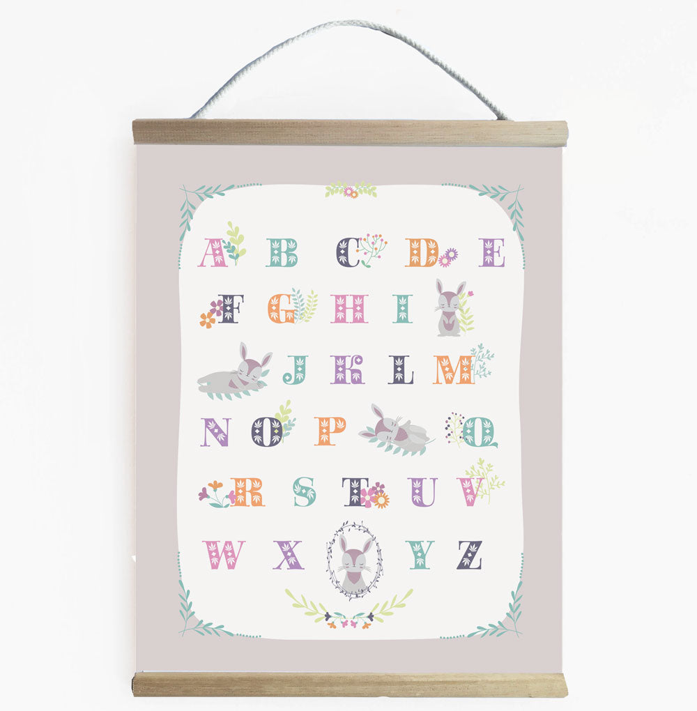 Rabbit Alphabet Nursery Banner