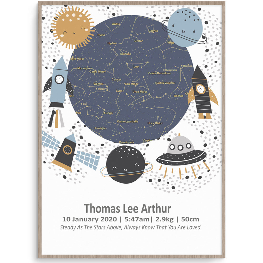 Star Map Space Birth Print