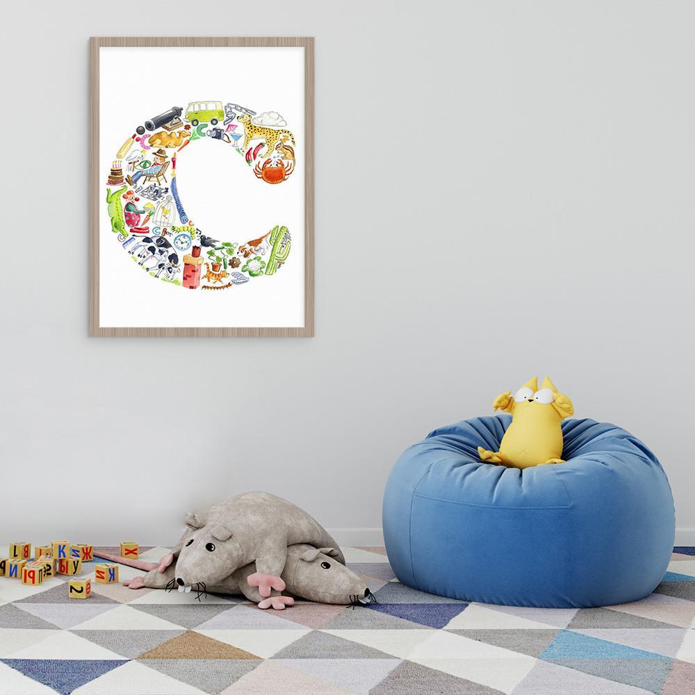 Personalise Your Childs Room Or Nursery With A Letter C Print