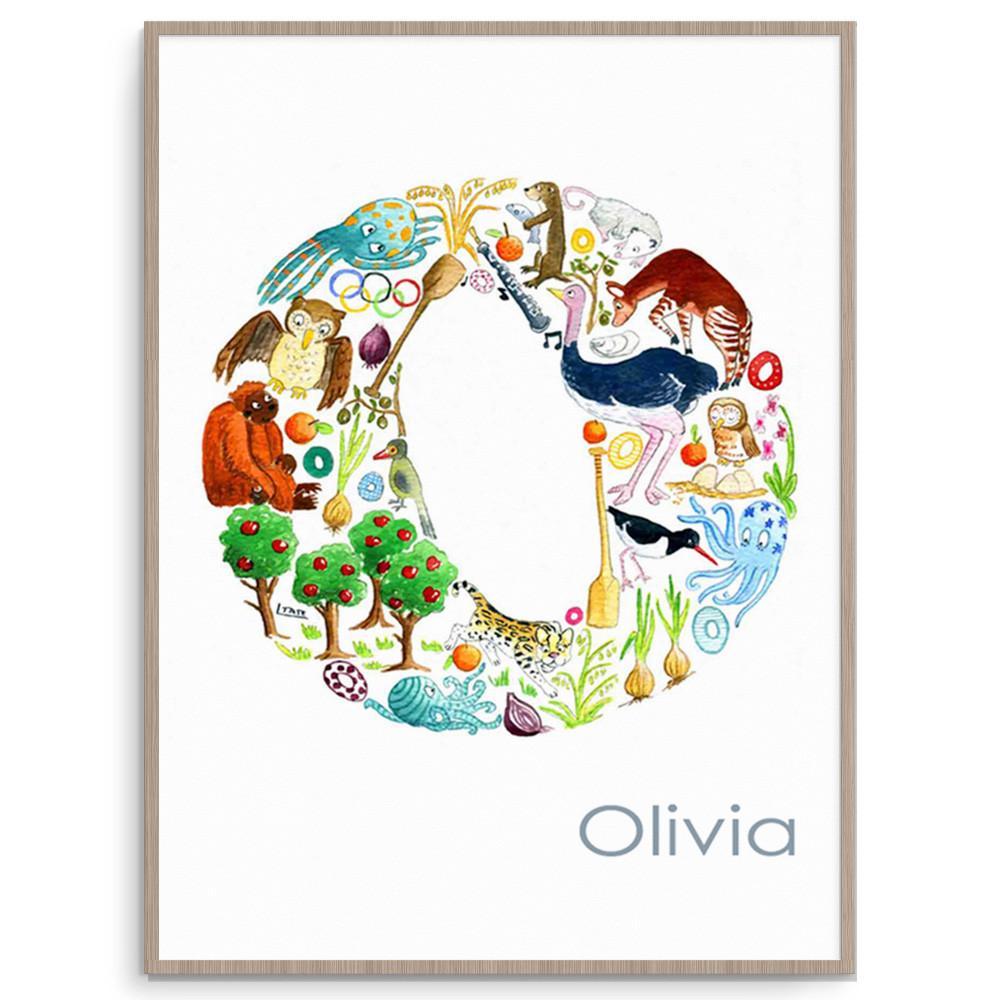 Nursery And Kids Room Personalised Letter O Poster Print