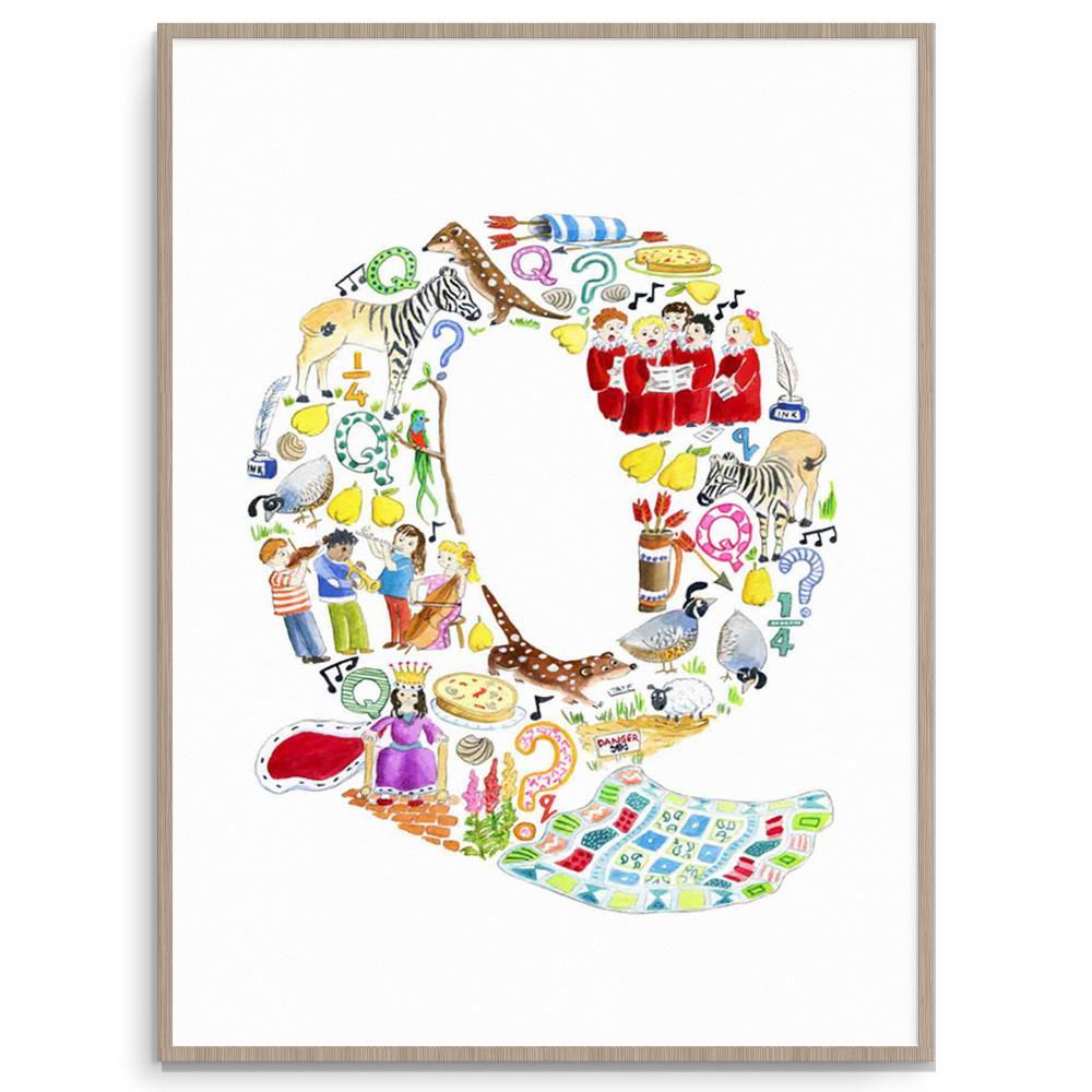 Nursery And Kids Wall Art Letter Q Print