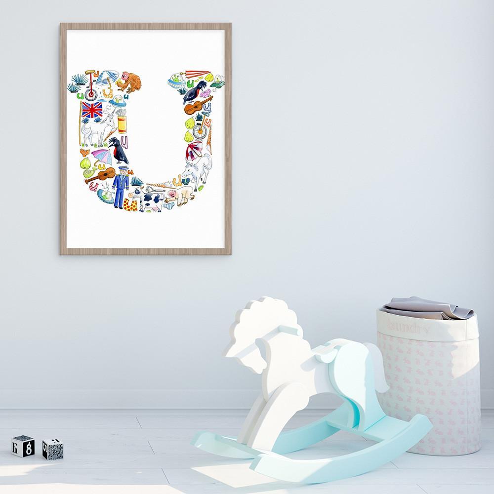 Letter U Wall Art For Children&#39;s Rooms And Nurseries