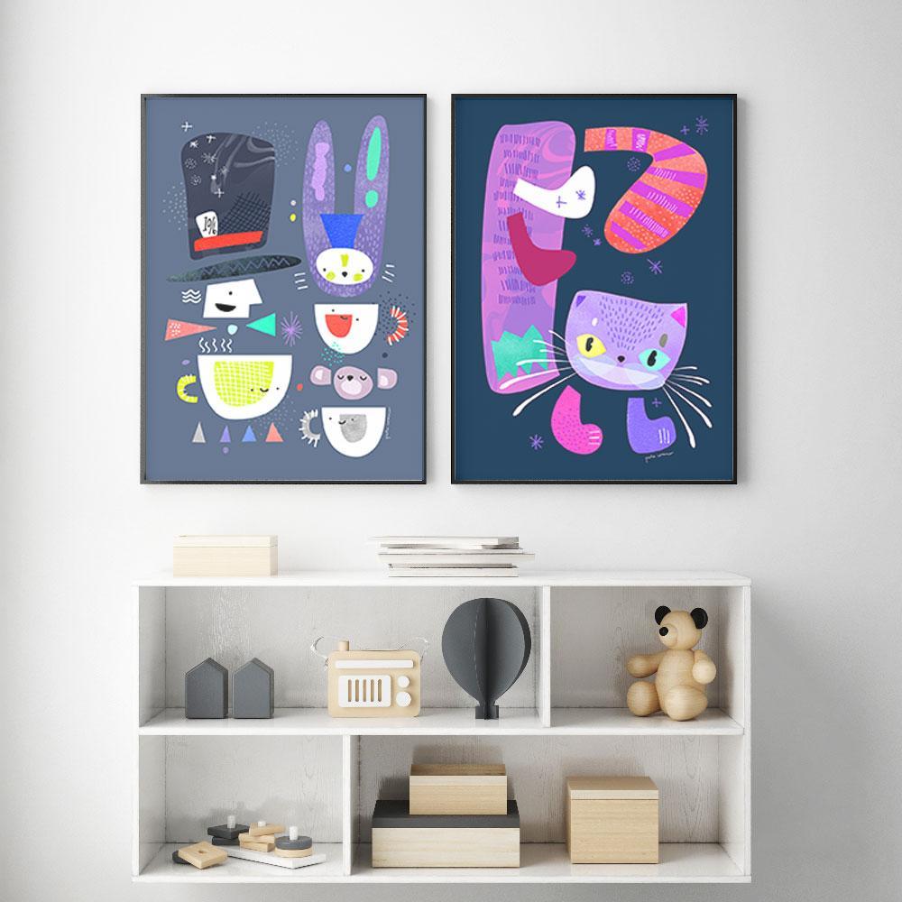 Colourful And Fun Mad Hatter Wall Art 