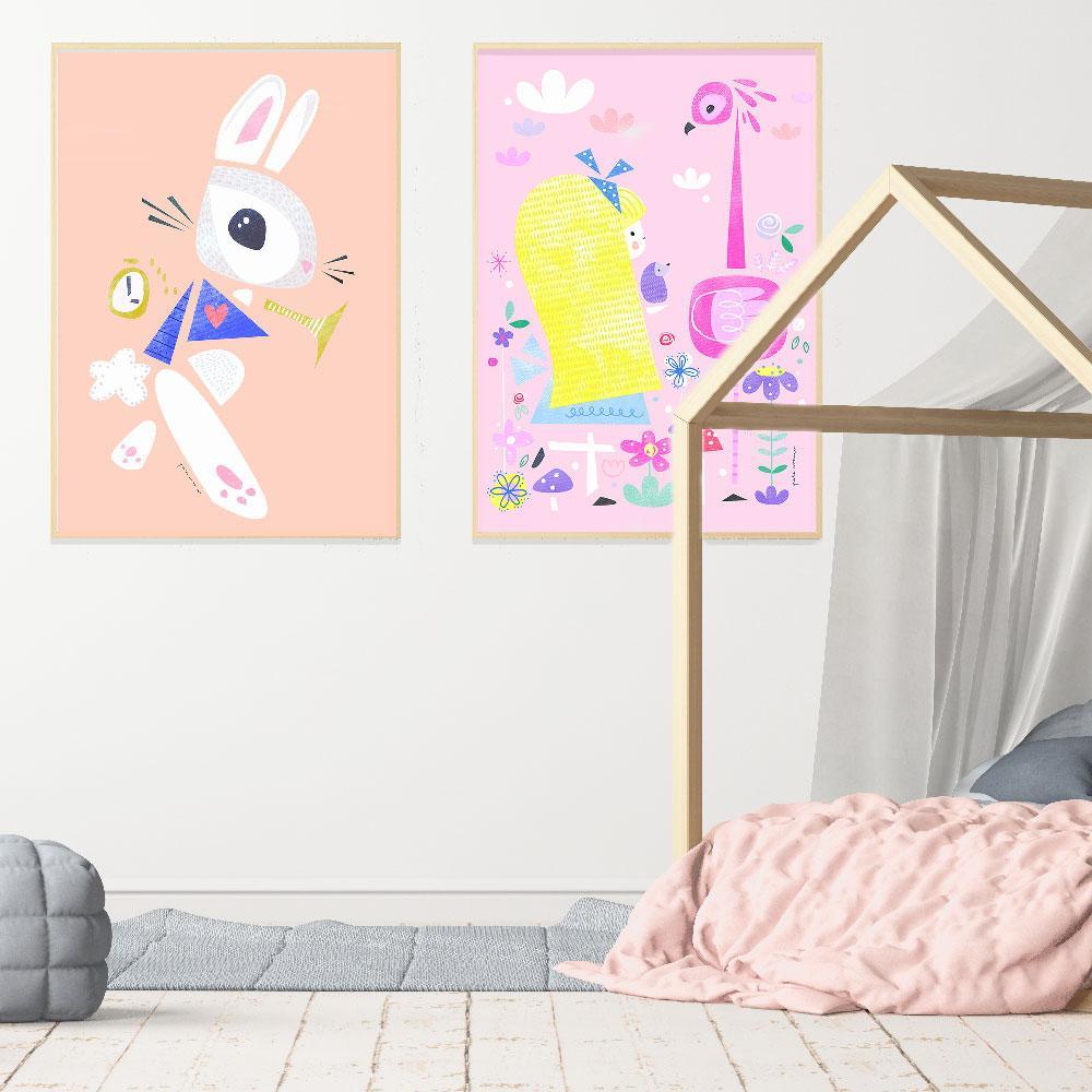 White Rabbit Nursery And Kids Wall Art Print