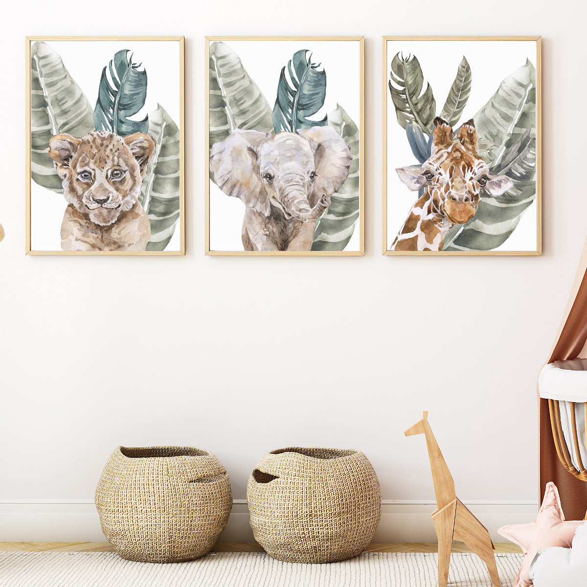 Baby Jungle Animal Nursery Art