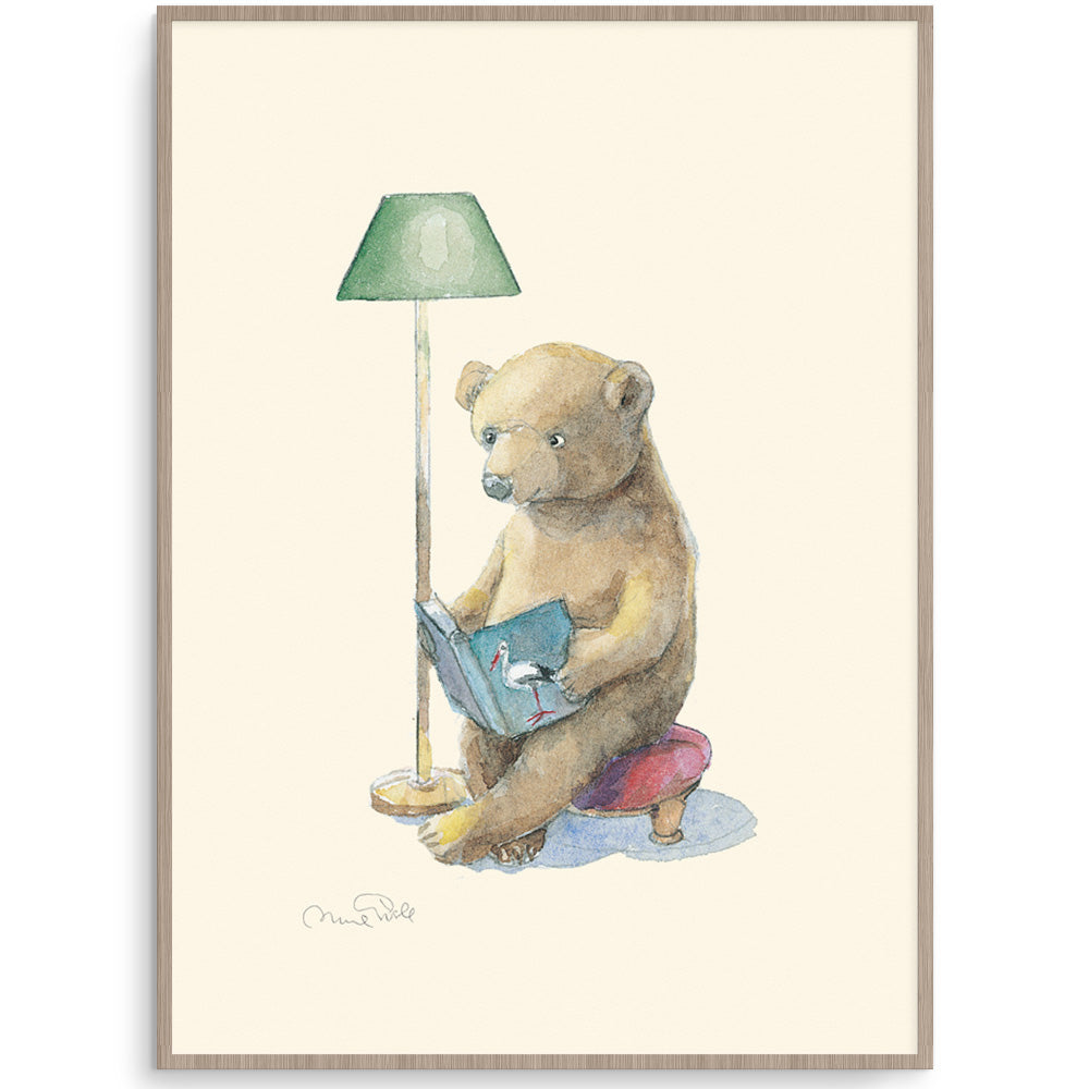 Bear Reader Toddler Room Art