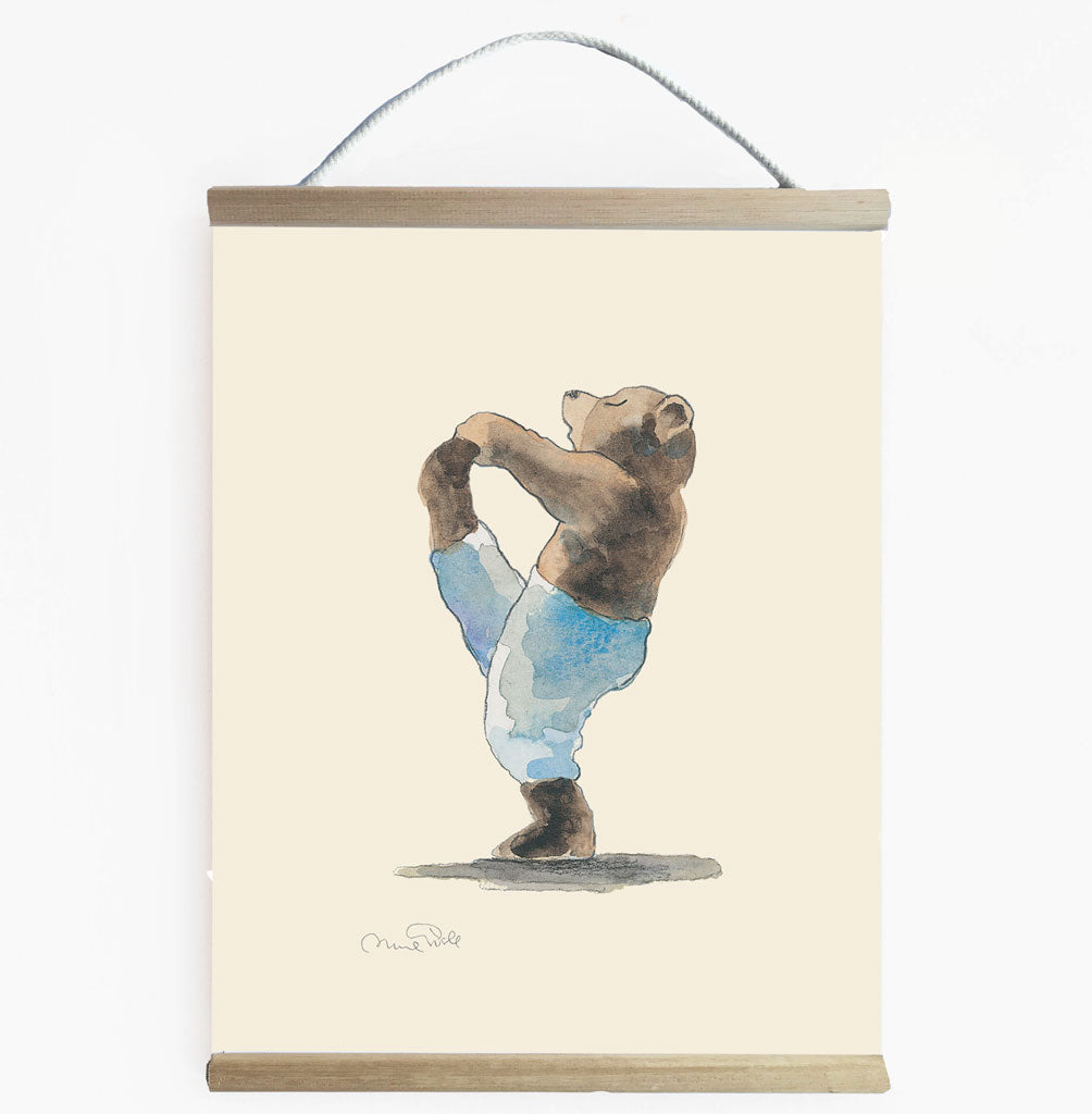 Yoga Bear Wall Art Banner For Nursery