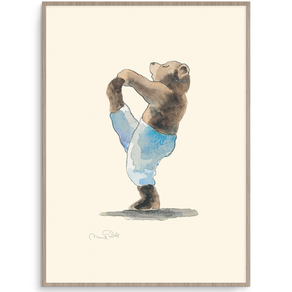 Yoga Bear Kids Wall Art Print