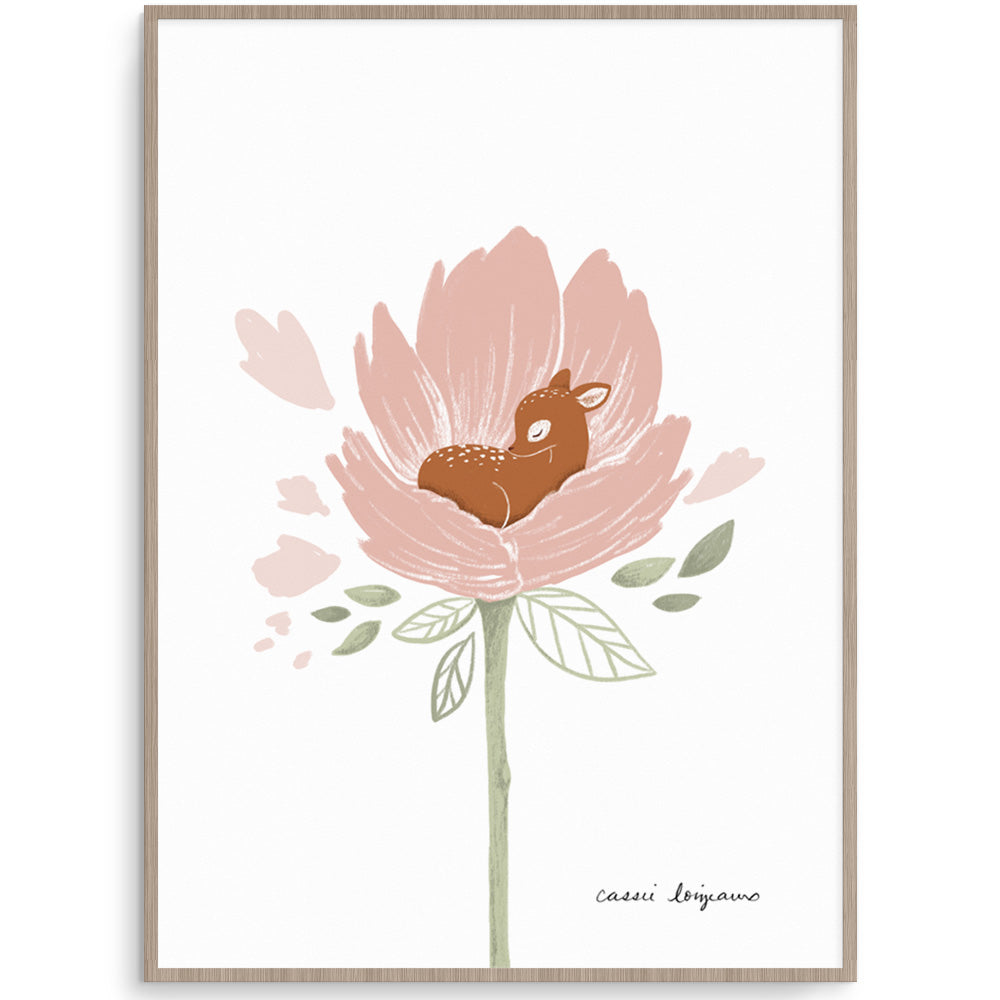 Pretty And Delicate Blooming Deer Wall Art