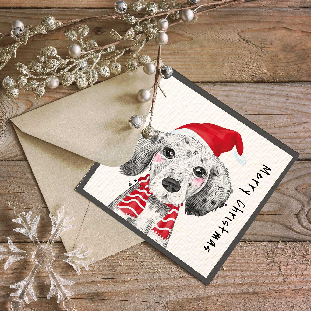 Festive Dog Christmas Card