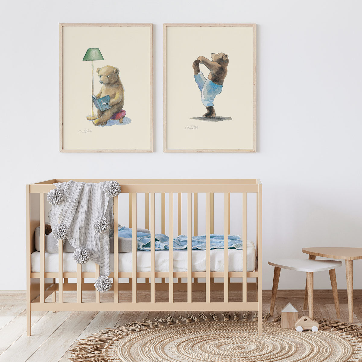 Bear Reader Toddler Room Art