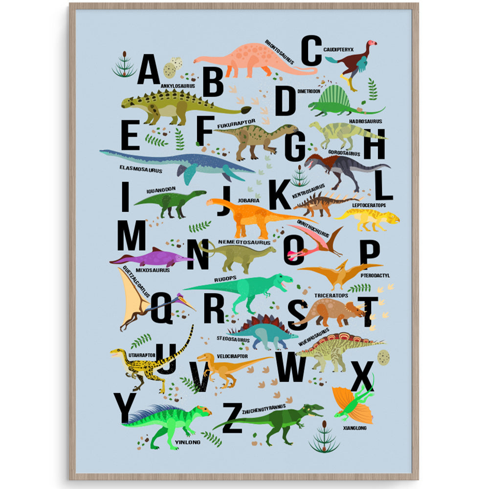 Dinosaur Alphabet Poster Print