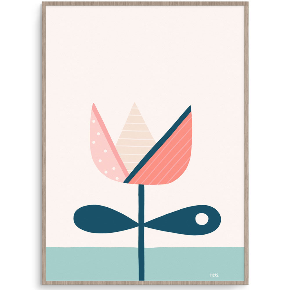 Scandi Style Tulip Print For Girls Room