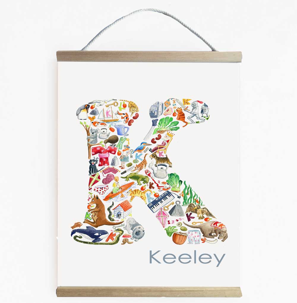 Personalised K Wall Hanging For Children 