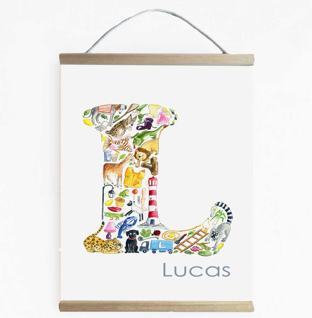 Personalised Letter L Wall Art