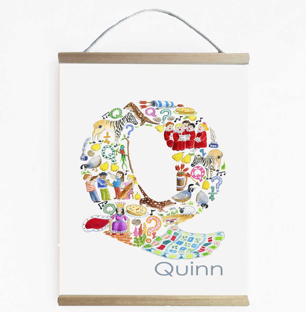 Nursery And Kids Wall Art Letter Q Wall Banner