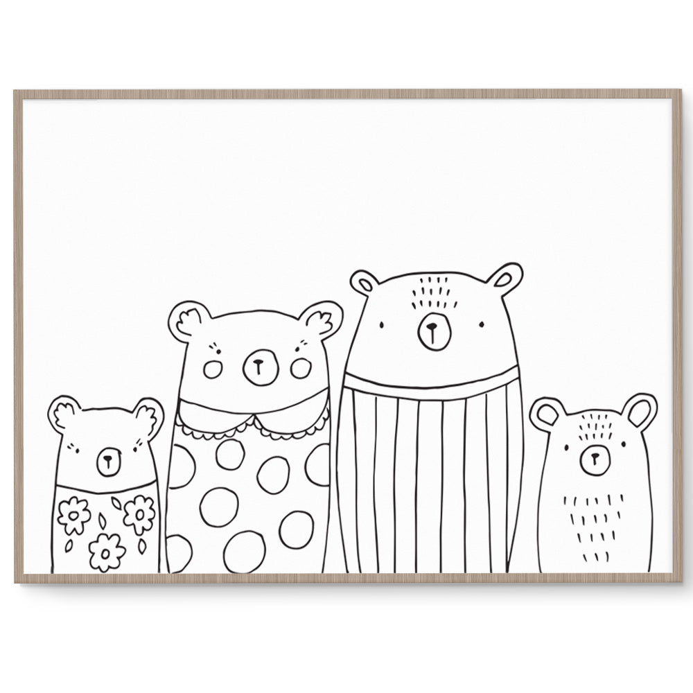 Personalised Bear Family Print