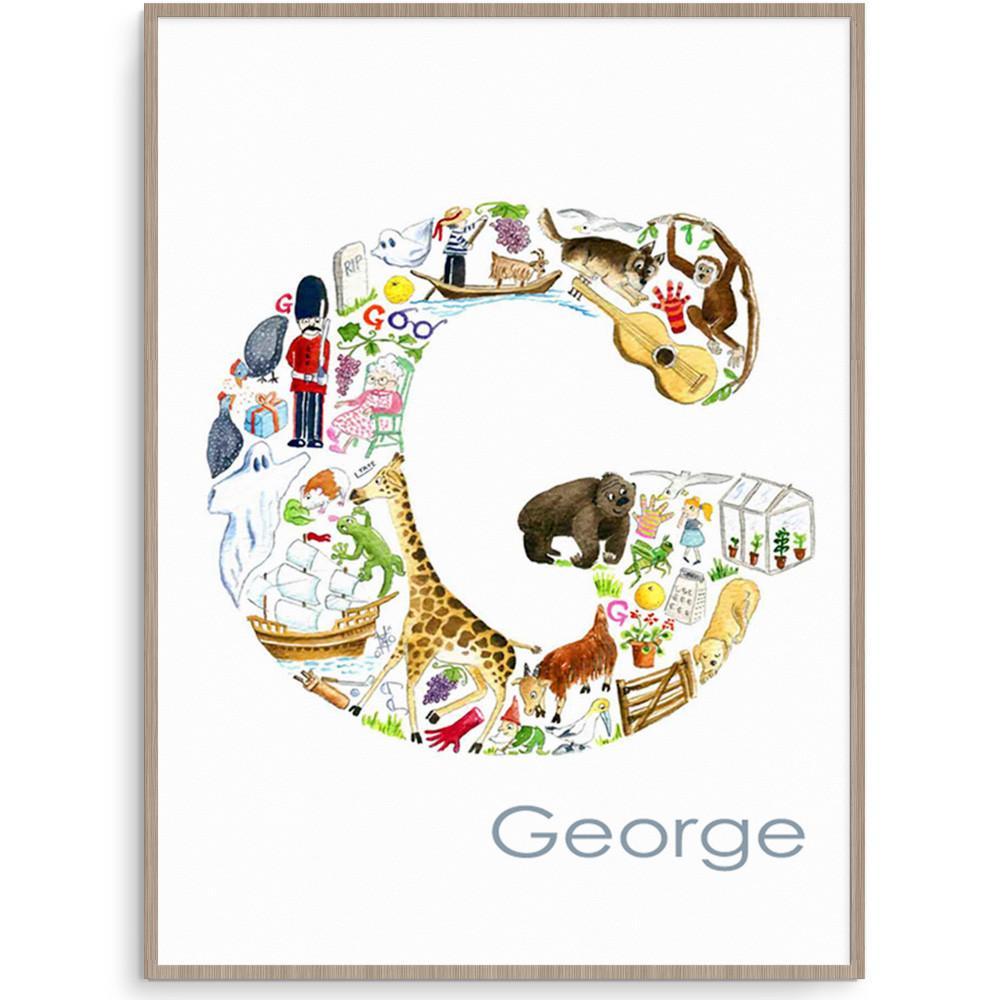 Persoanlised Wall Art Filled With Everything Beginning With The Letter G