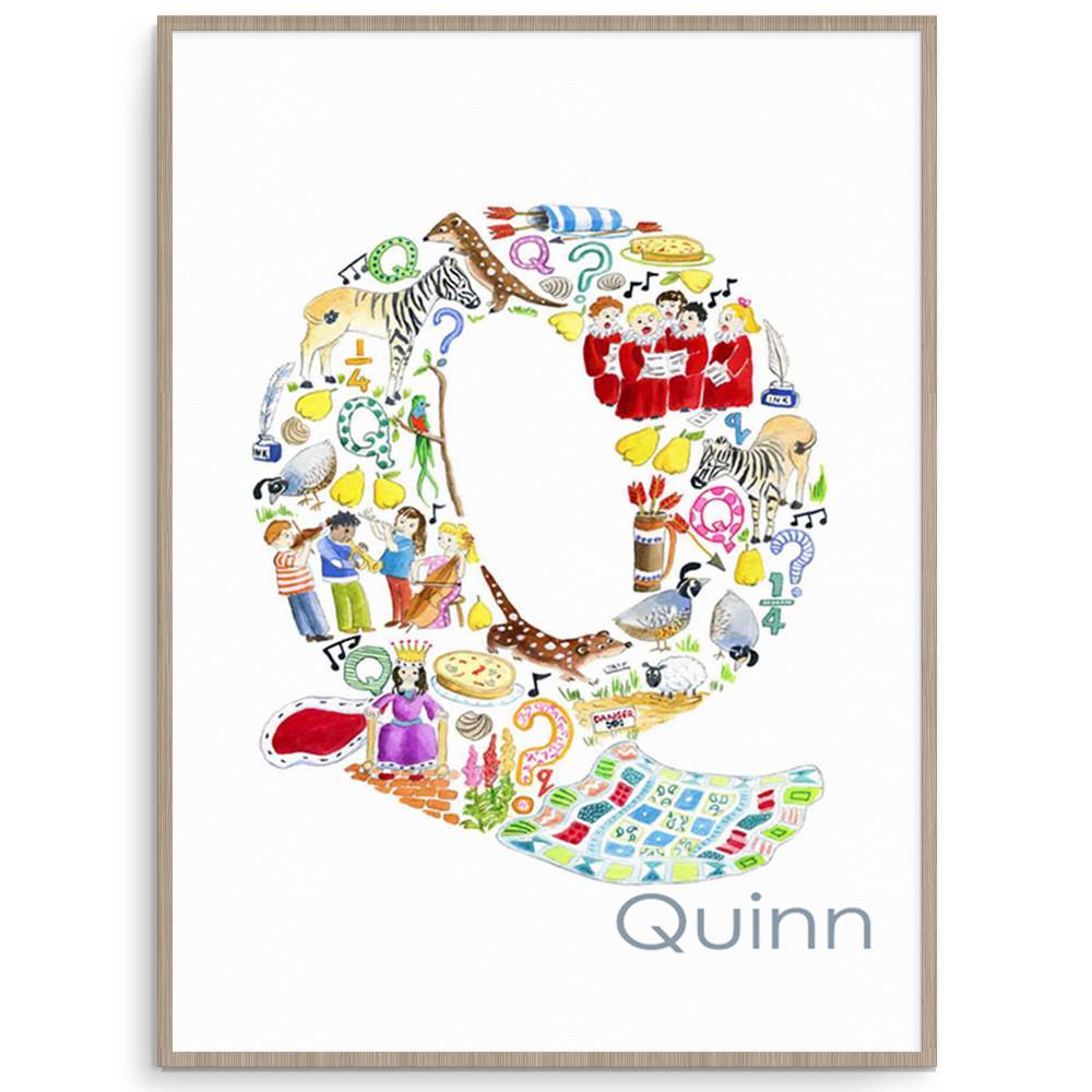 Nursery And Kids Wall Art Personalised Letter Q Print