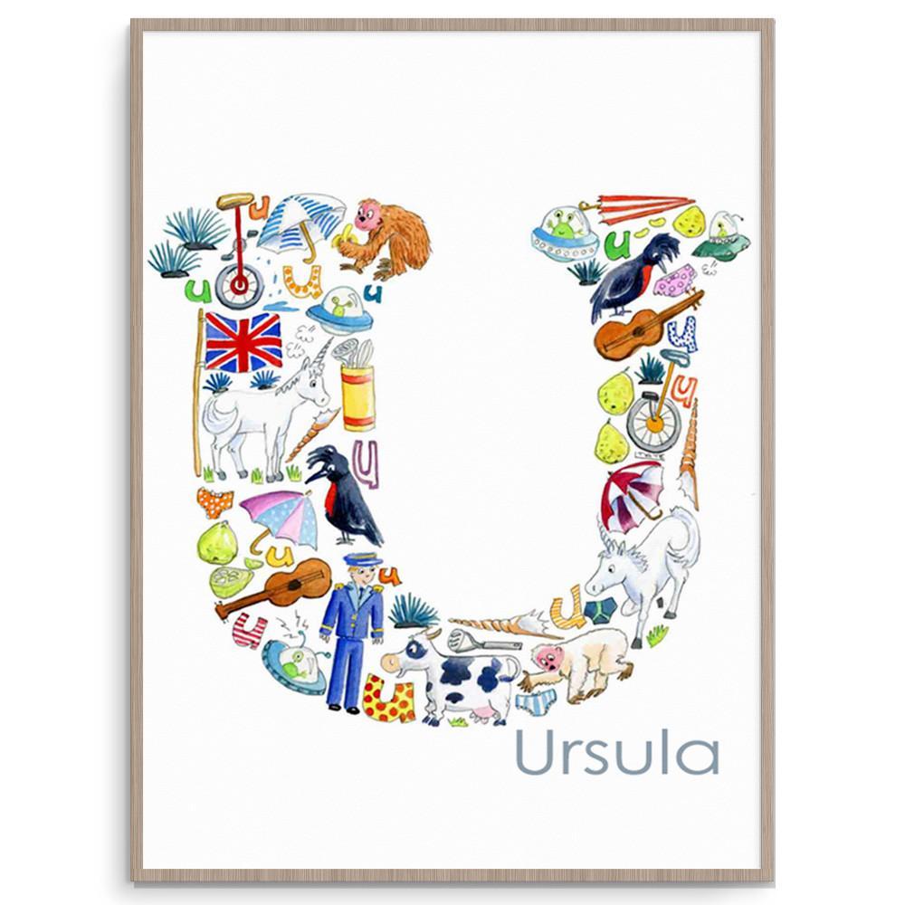 Personalised Letter U Wall Art For Children&#39;s Rooms And Nurseries