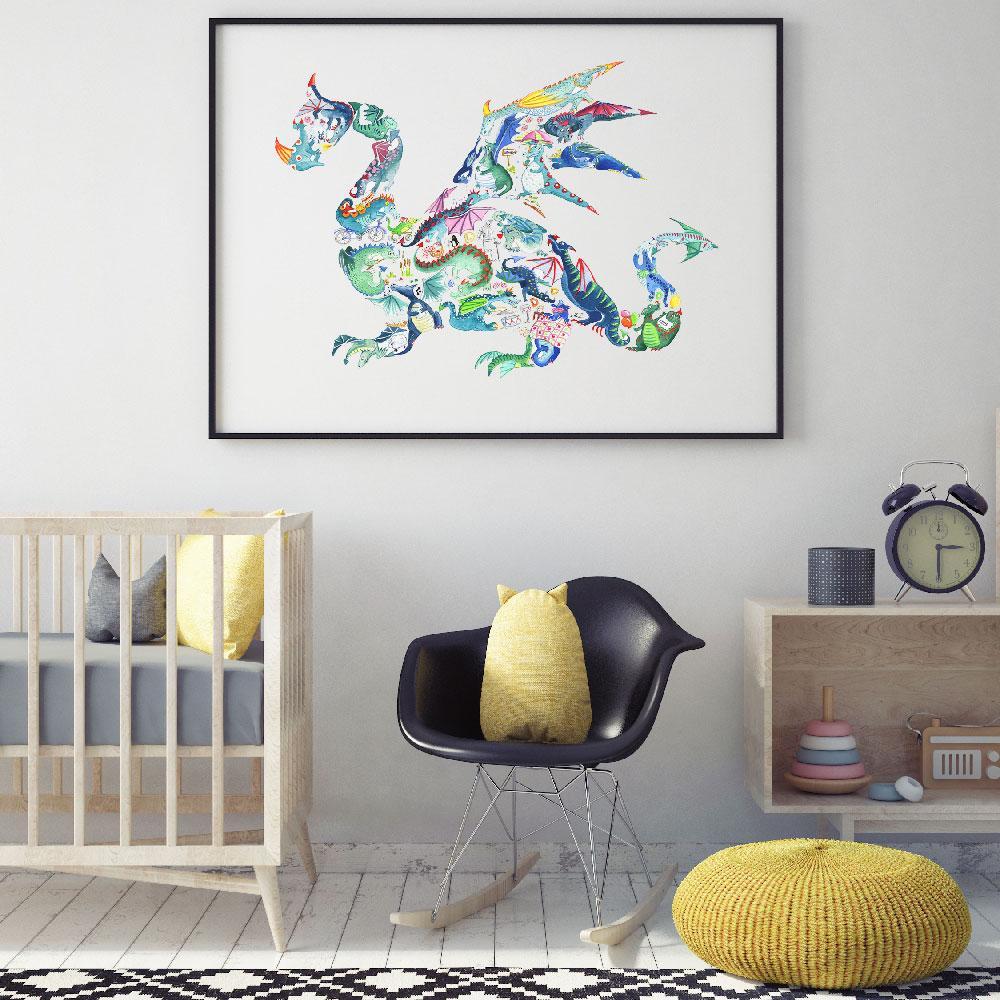 Unique And Creative Dragon Nursery &amp; Boys Room Wall Art