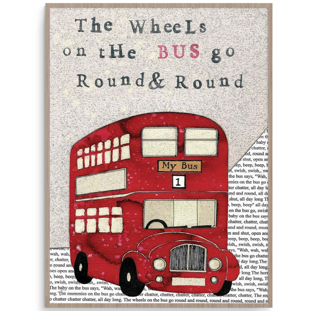 Wheels On The Bus Fun Nursery Rhyme Wall Art