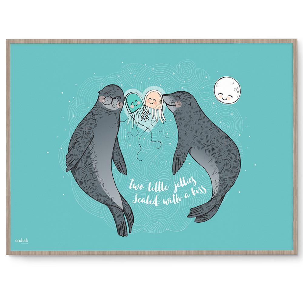 Co:Hab Designs Gender Neutral Jellies Sealed With A Kiss nursery art kids wall art