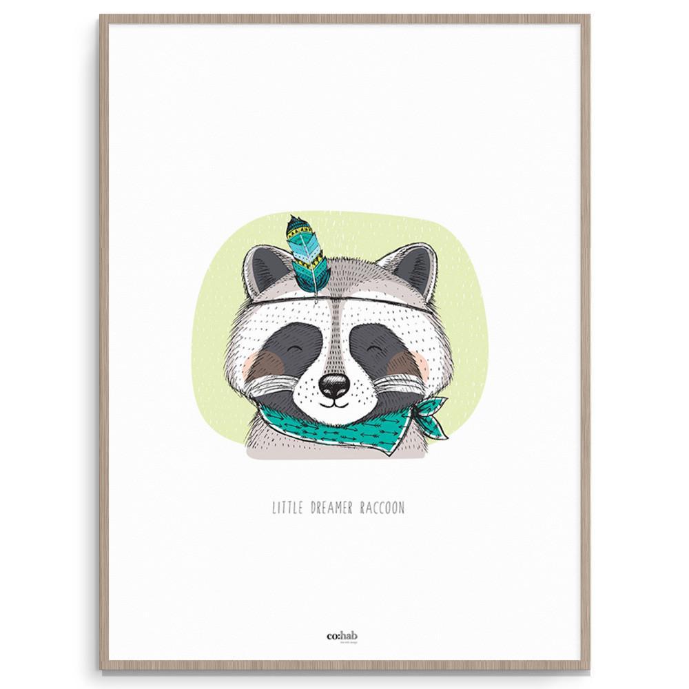 Co:Hab Designs Gender Neutral Little Dreamer Raccoon nursery art kids wall art