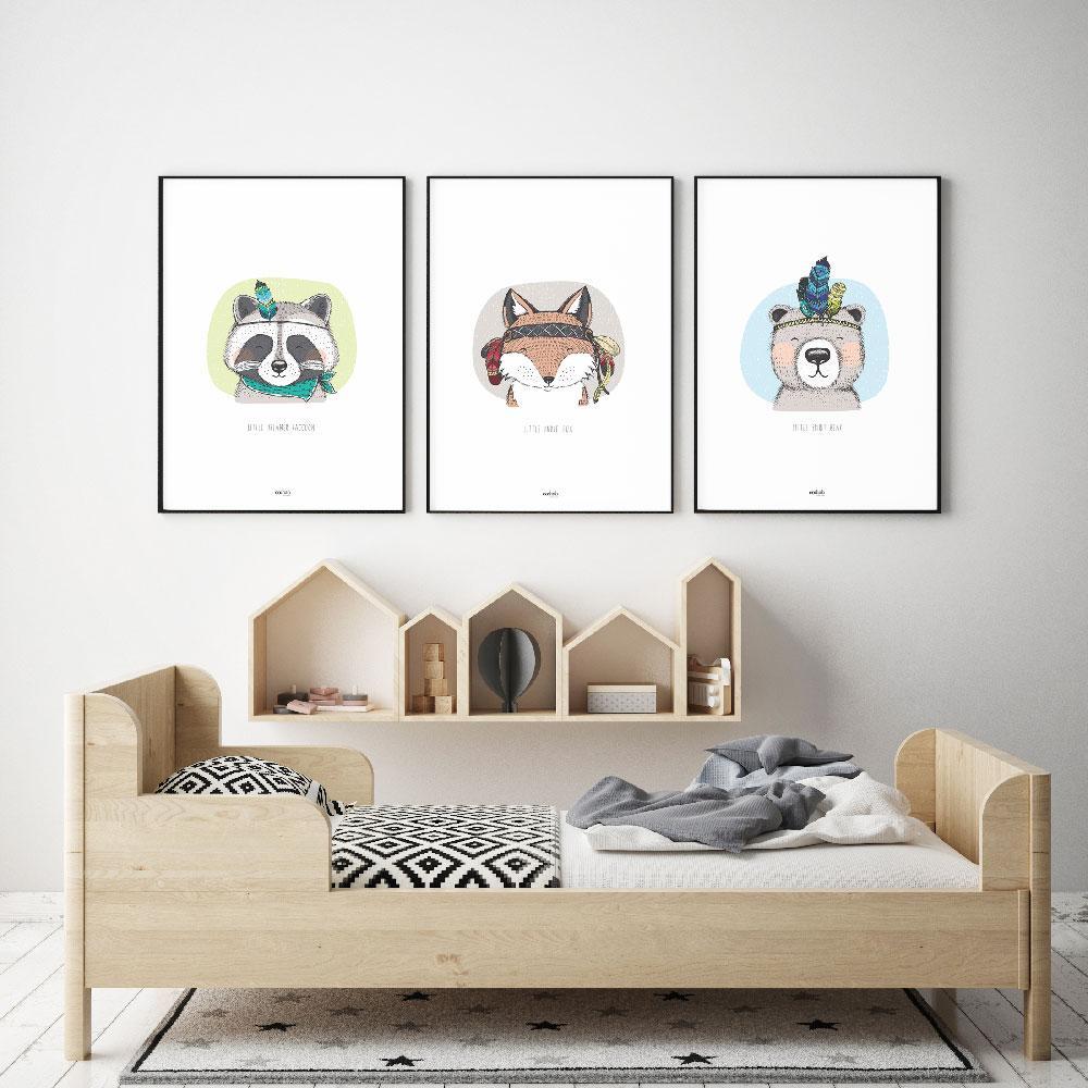 Co:Hab Designs Gender Neutral Little Dreamer Raccoon nursery art kids wall art