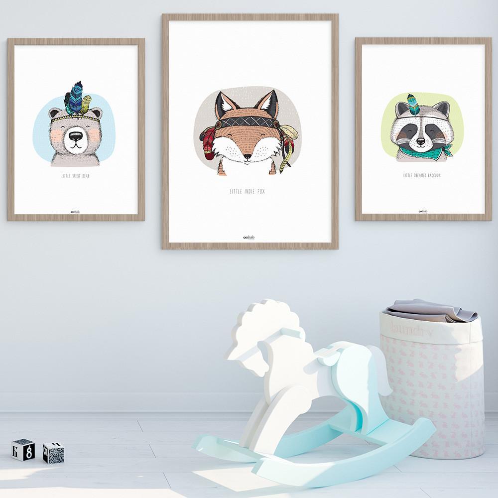 Co:Hab Designs Gender Neutral Little Indie Fox nursery art kids wall art