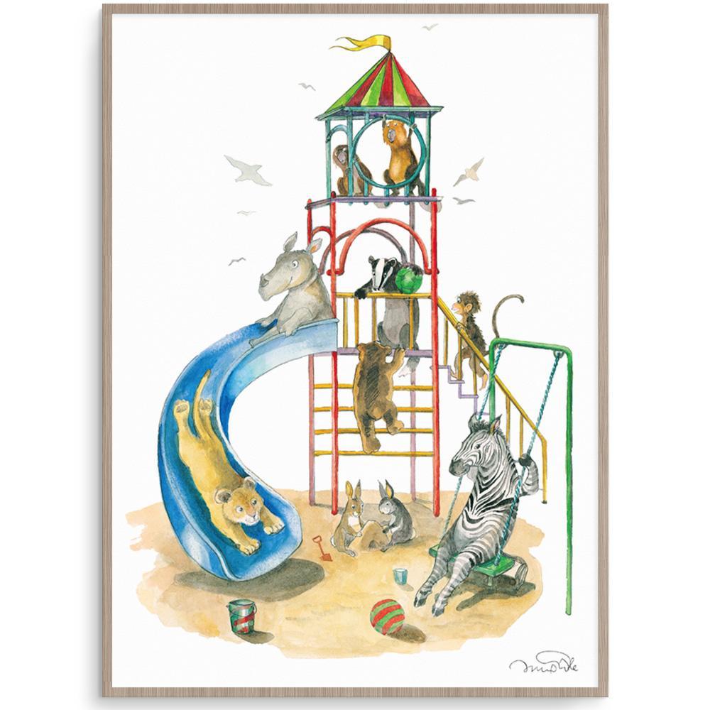 Playground Fun cute Watercolour Kids Illustration