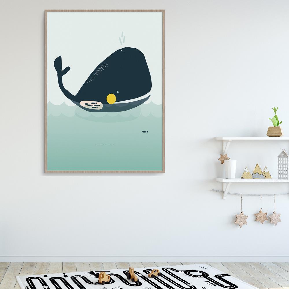 Fun Whale Wall Art For Children&#39;s Room Or Nursery