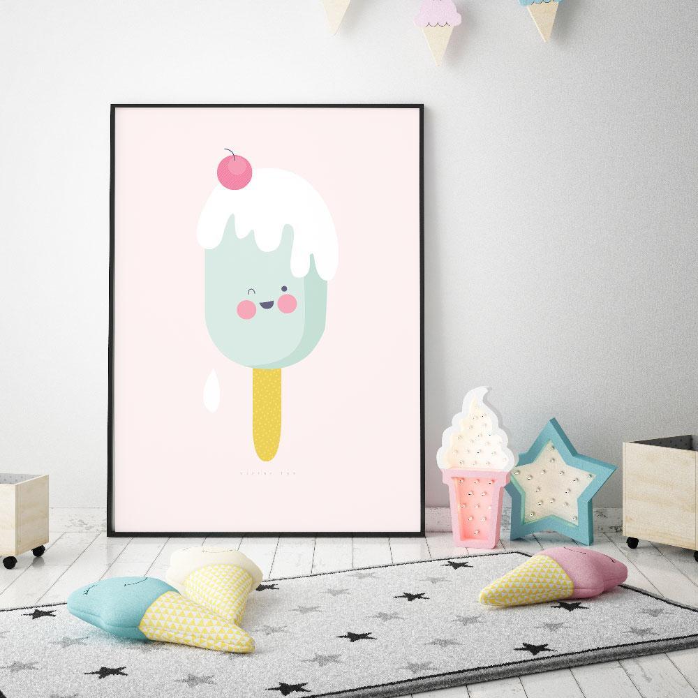 Add A Pig Pop Of Colour To Your Little Girls Room With This Fun Icy Pole Wall Art