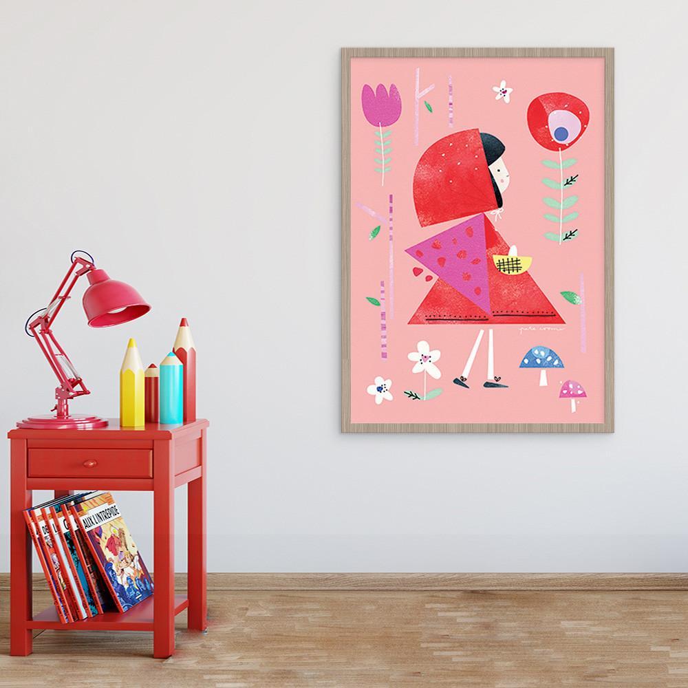 Red Riding Hood Print For Girls Room