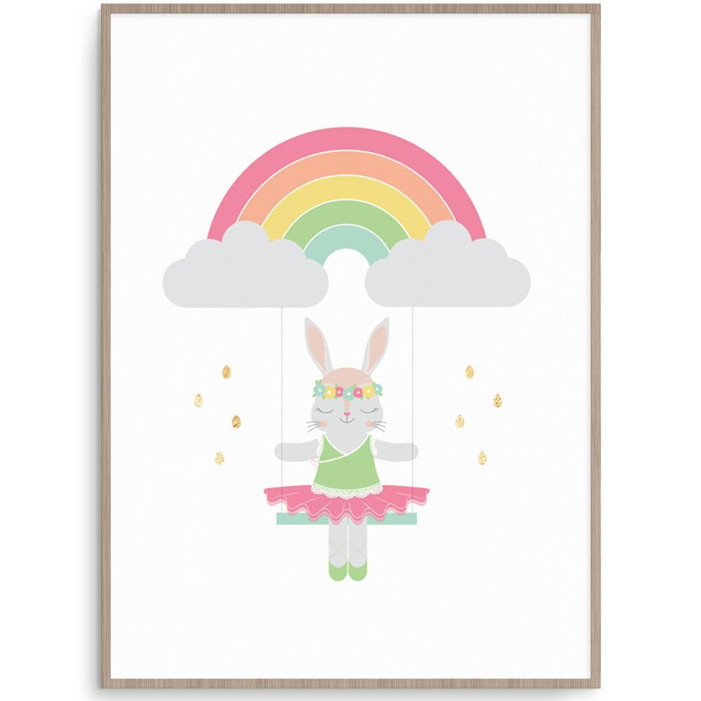 Llama Creations Girl Prints Rainbow Bunny nursery art kids wall art