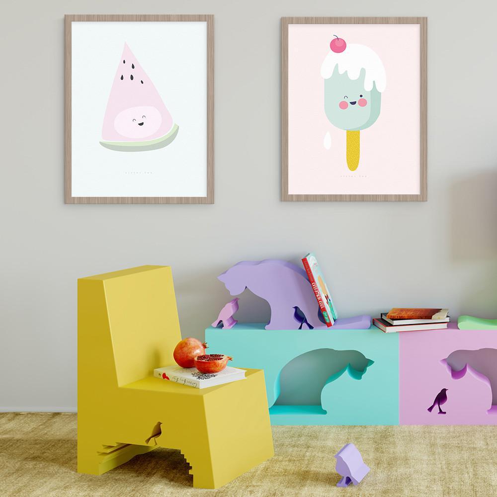 Create A Fun Look In Your Girls Room With Our Icy Pole And Watermelon Wall Art