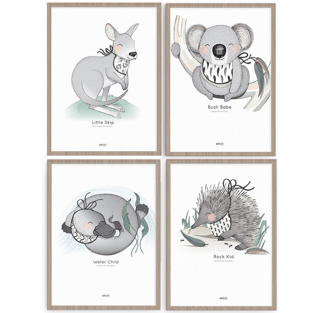 Co:Hab Designs Special Offers Aussie Animals Print Set nursery art kids wall art