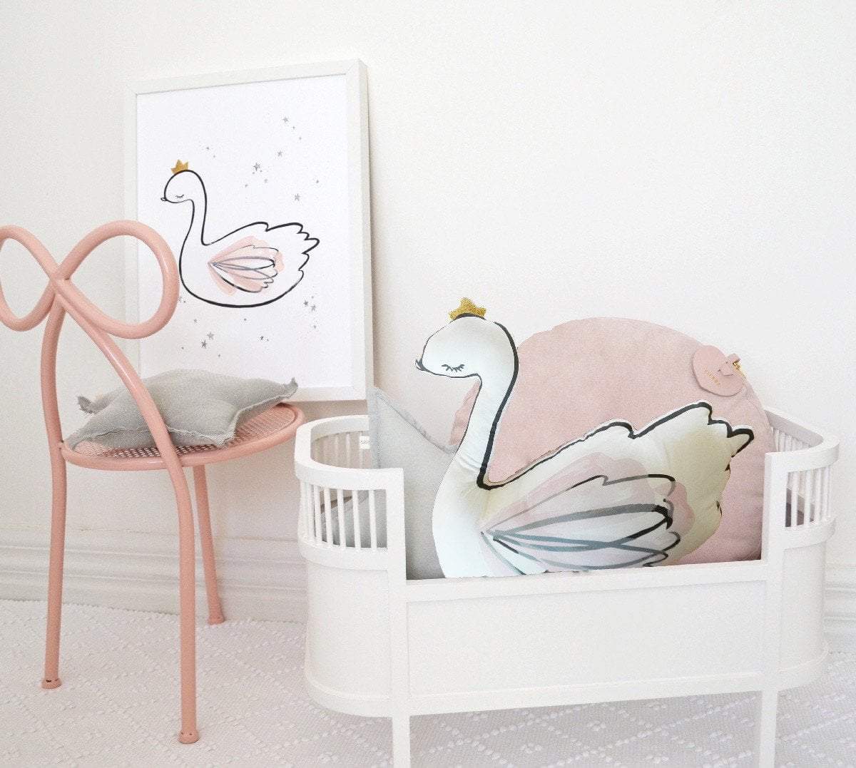 Cassie Loizeaux Special Offers Swan Princess Cushion And Print Special nursery art kids wall art